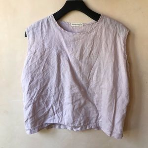 Linen fairy tales lavender crop tank
